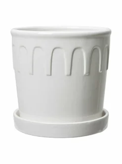 Ruukut & Istutusastiat|Wikholm Form Lykke- ruukku ja aluslautanen 16 x 15 cm WHITE