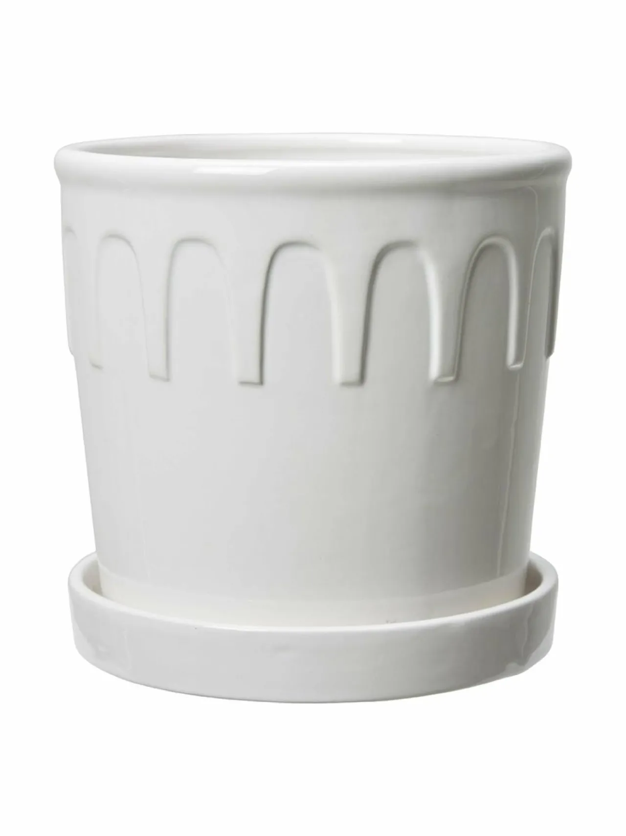 Ruukut & Istutusastiat|Wikholm Form Lykke- ruukku ja aluslautanen 16 x 15 cm WHITE