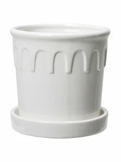 Ruukut & Istutusastiat|Wikholm Form Lykke- ruukku ja aluslautanen 12 x 11 cm WHITE