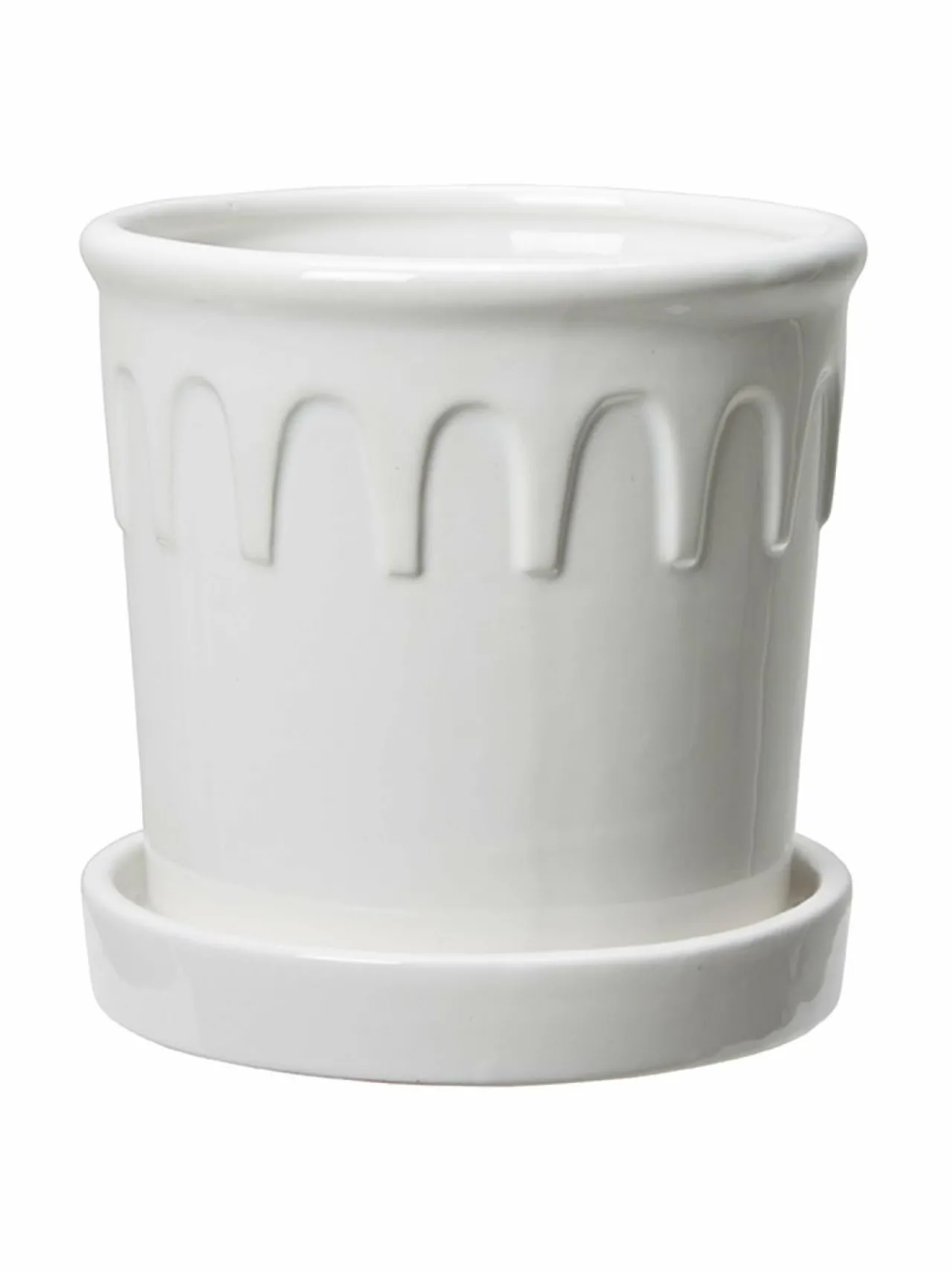 Ruukut & Istutusastiat|Wikholm Form Lykke- ruukku ja aluslautanen 12 x 11 cm WHITE