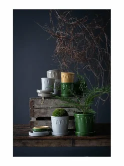 Ruukut & Istutusastiat|Wikholm Form Lykke- ruukku ja aluslautanen 12 x 11 cm WHITE