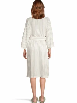 Kylpyhuonetekstiilit|A+more Macy-aamutakki OFFWHITE/BROWN