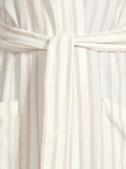 Kylpyhuonetekstiilit|A+more Macy-aamutakki OFFWHITE/BROWN