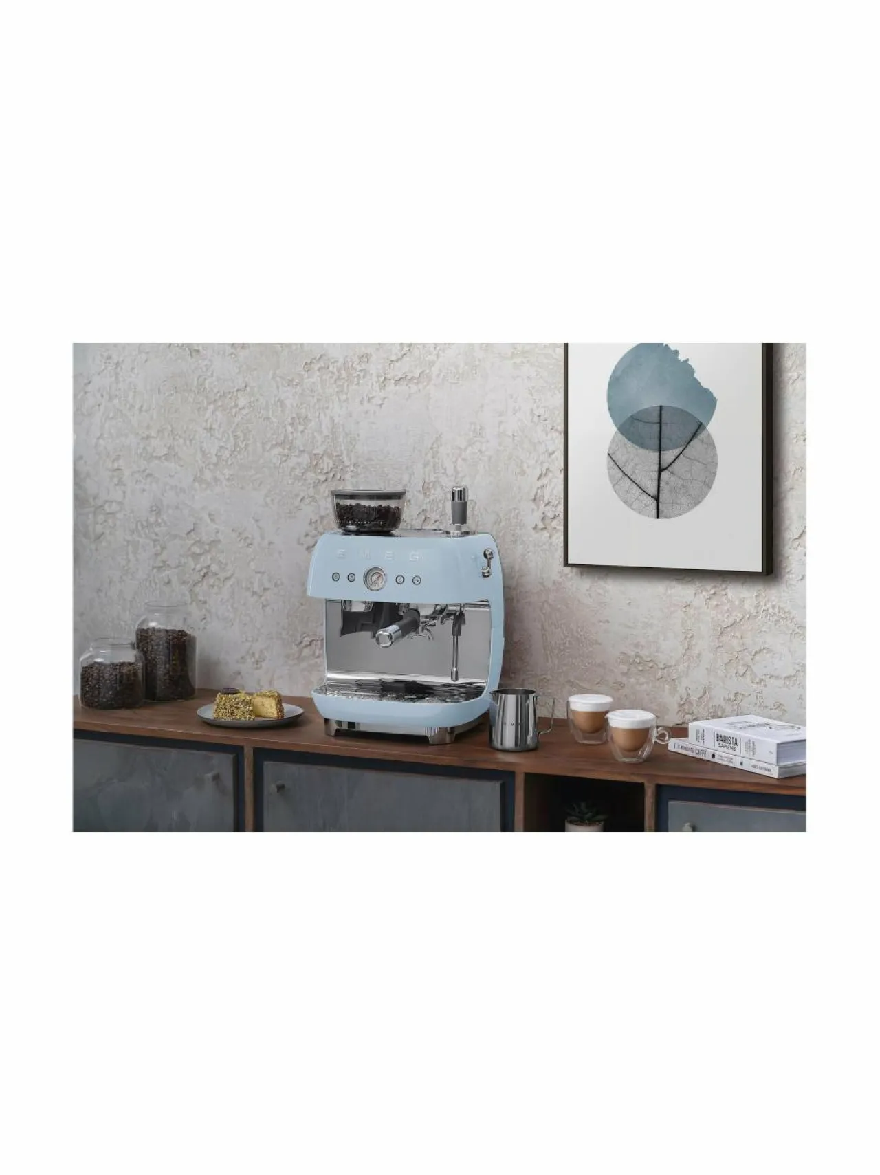 Kahvin- & Vedenkeittimet|Smeg Manuaalinen espressokone PASTEL BLUE