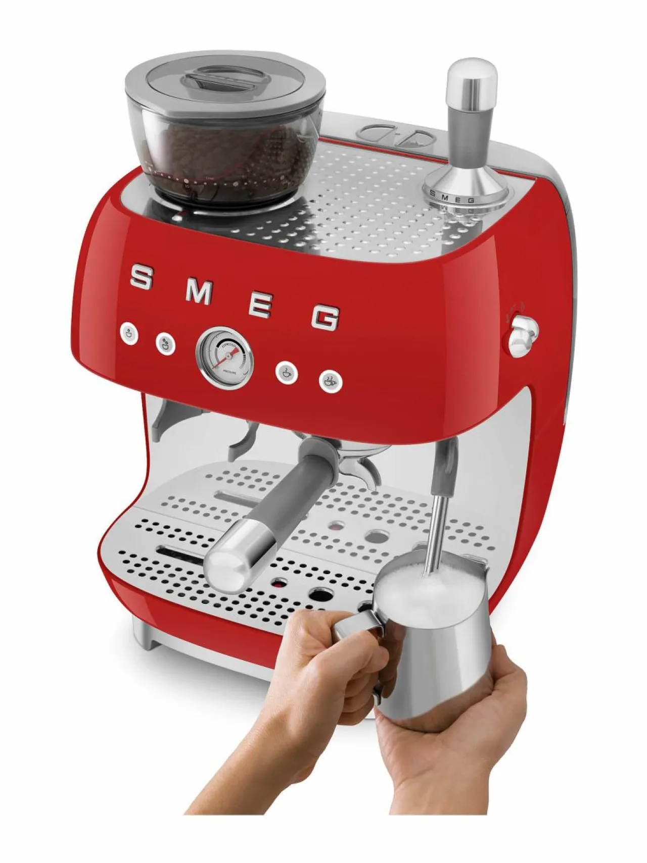 Kahvin- & Vedenkeittimet|Smeg Manuaalinen espressokone RED