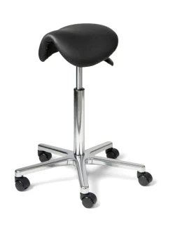 Tuolit & Jakkarat|ErgoFinland Matilda satulatuoli, musta nahkaverhoilu