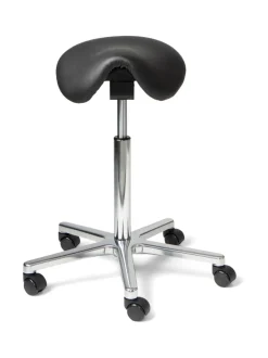 Tuolit & Jakkarat|ErgoFinland Matilda satulatuoli, musta nahkaverhoilu