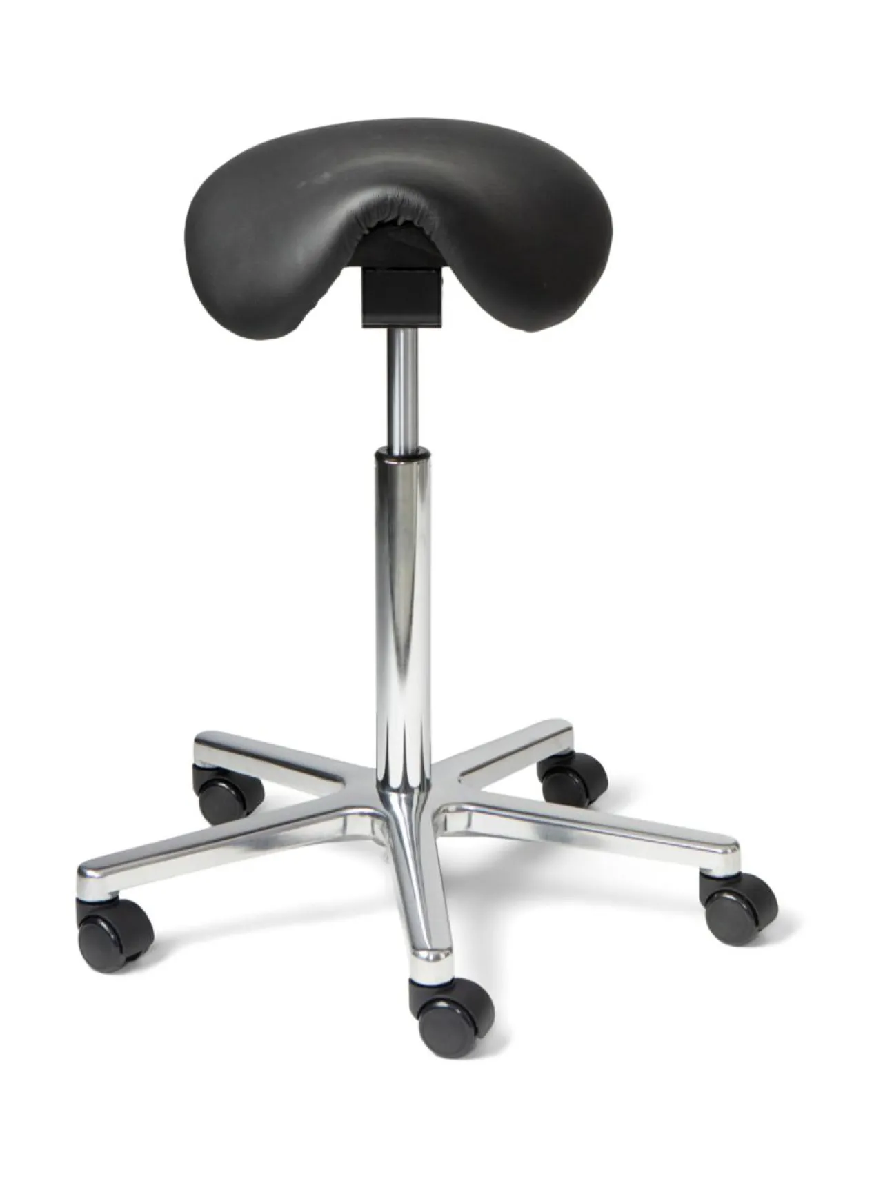 Tuolit & Jakkarat|ErgoFinland Matilda satulatuoli, musta nahkaverhoilu