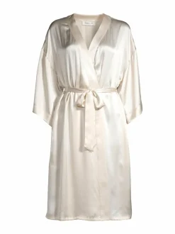 Kylpyhuonetekstiilit|Stockmann Silk Maya-silkkiaamutakki CHAMPAIGNE BEIGE