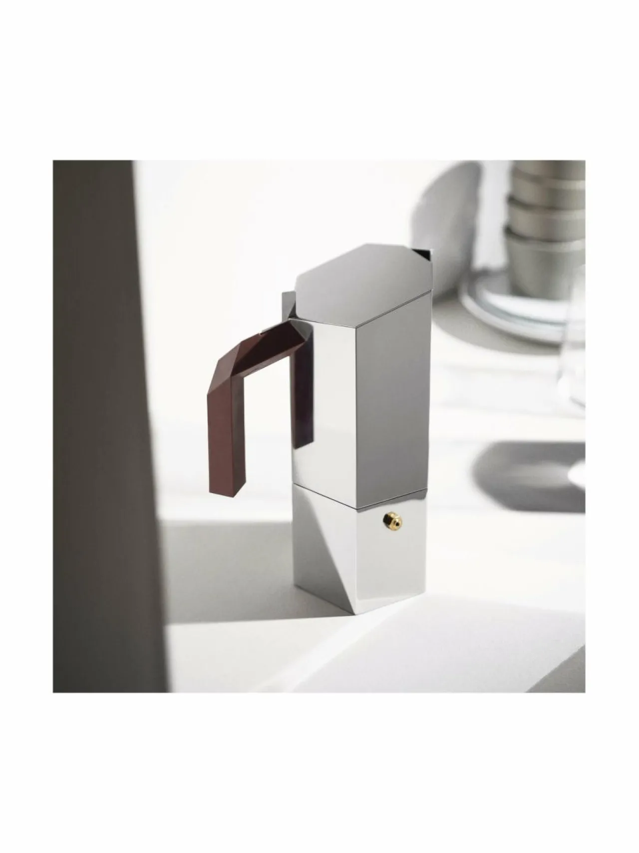 Tee, Kahvi & Vesi|Alessi Menhir -6 kupin mokkapannu SILVER