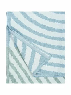 Kylpyhuonetekstiilit|Lapuan Kankurit Metsälampi-pellavapyyhe 1 WHITE-GREEN-RAINY BLUE