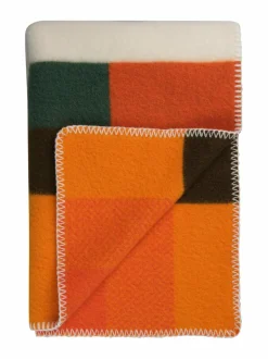 Huovat & Päiväpeitot|Røros Tweed Mikkel-villahuopa 135 x 200 cm ORANGE