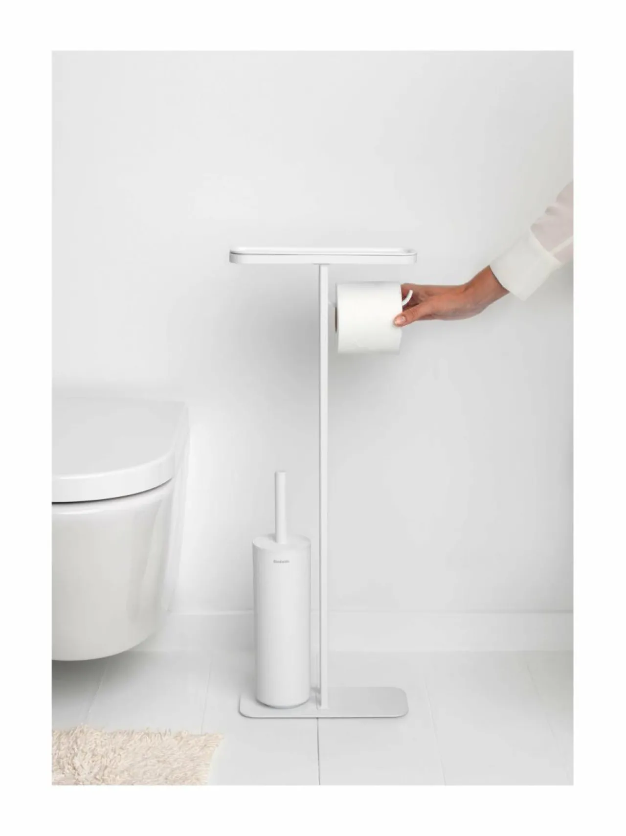 Säilytys|Brabantia MindSet Toilet Butler- korkea teline MINERAL FRESH WHITE