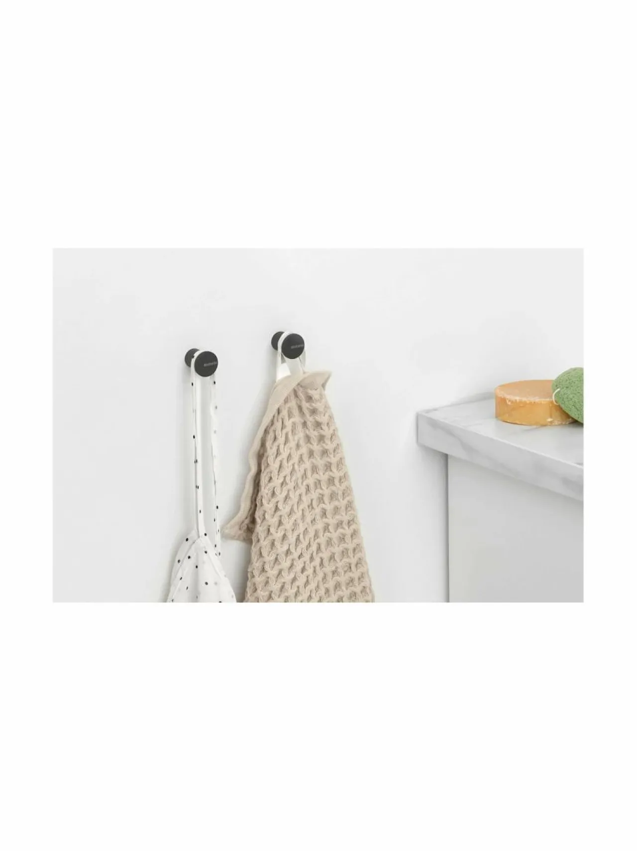 Kylpyhuonetarvikkeet|Brabantia MindSet-pyyhekoukku 2 kpl MINERAL INFINITE GREY