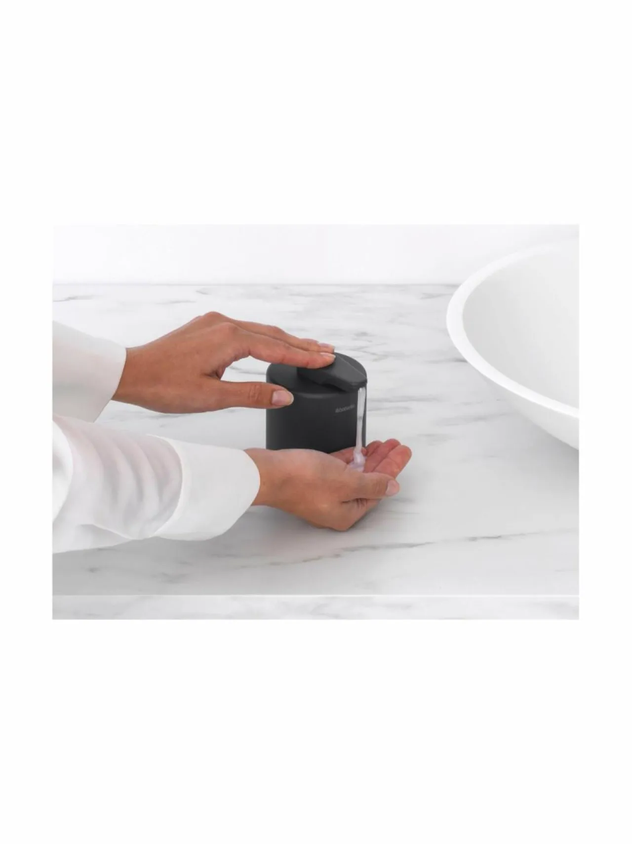 Kylpyhuonetarvikkeet|Brabantia MindSet-saippuapumppu MINERAL INFINITE GREY