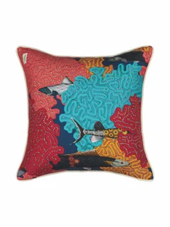 Sisustustyynyt|Klaus Haapaniemi & Co Misto Mare Fish Silk Cushion Cover -silkkityynynpäällinen GREY