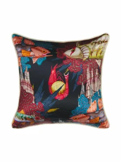Sisustustyynyt|Klaus Haapaniemi & Co Misto Mare Prawn Silk Cushion Cover -silkkityynynpäällinen DARK BLUE