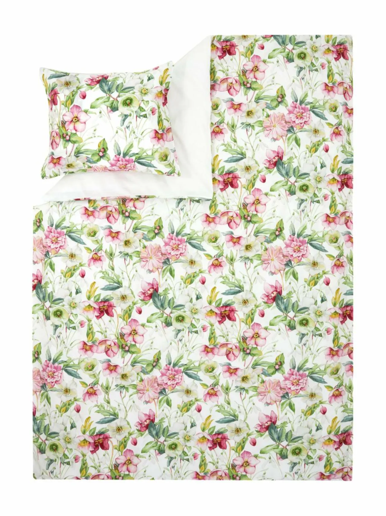 Liinavaatteet|Villa Stockmann Mona-tyynyliina WHITE/GREEN/ROSE COMBO