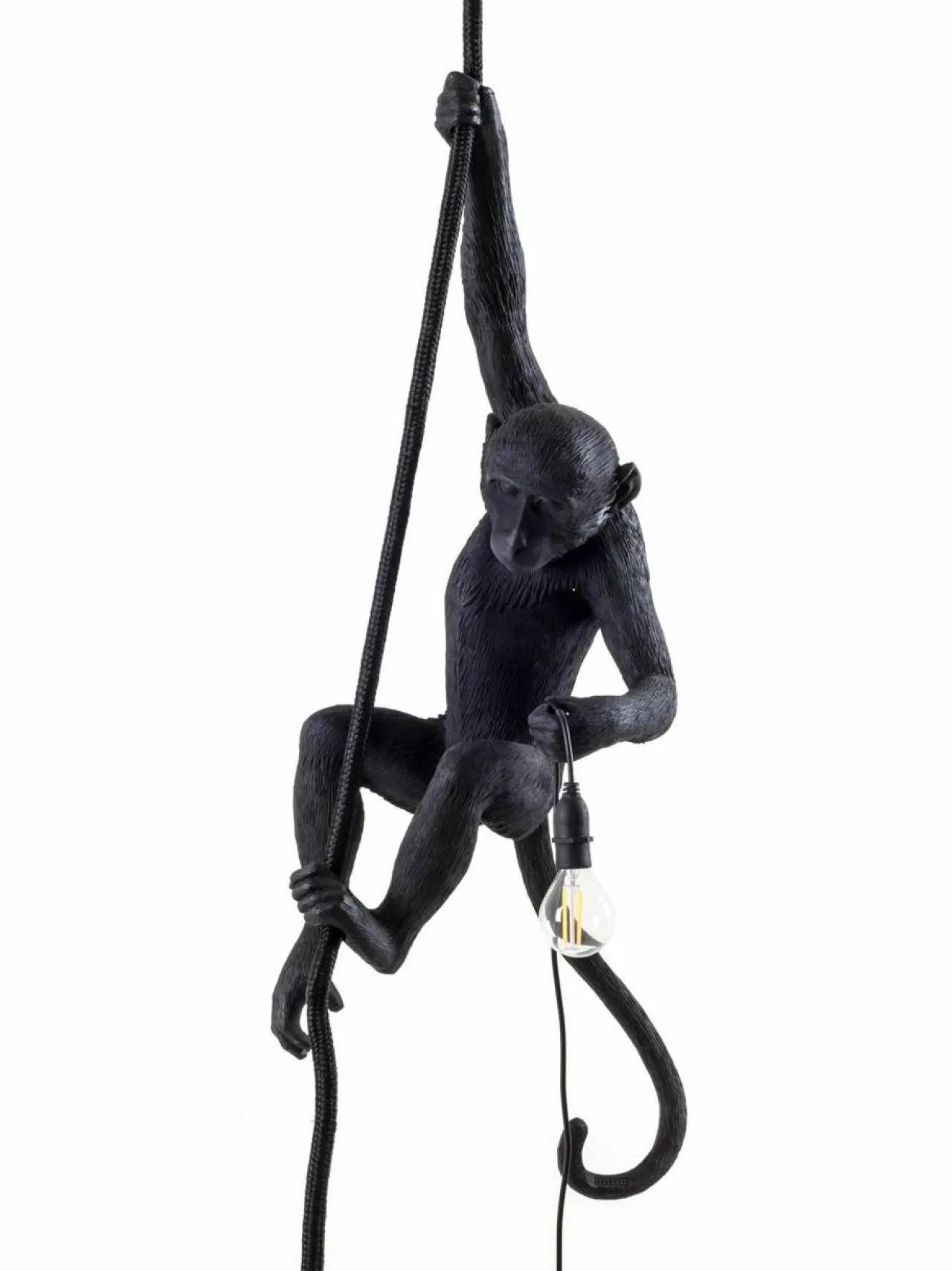 Kattovalaisimet|Seletti Monkey Lamp Ceiling -kattovalaisin MUSTA