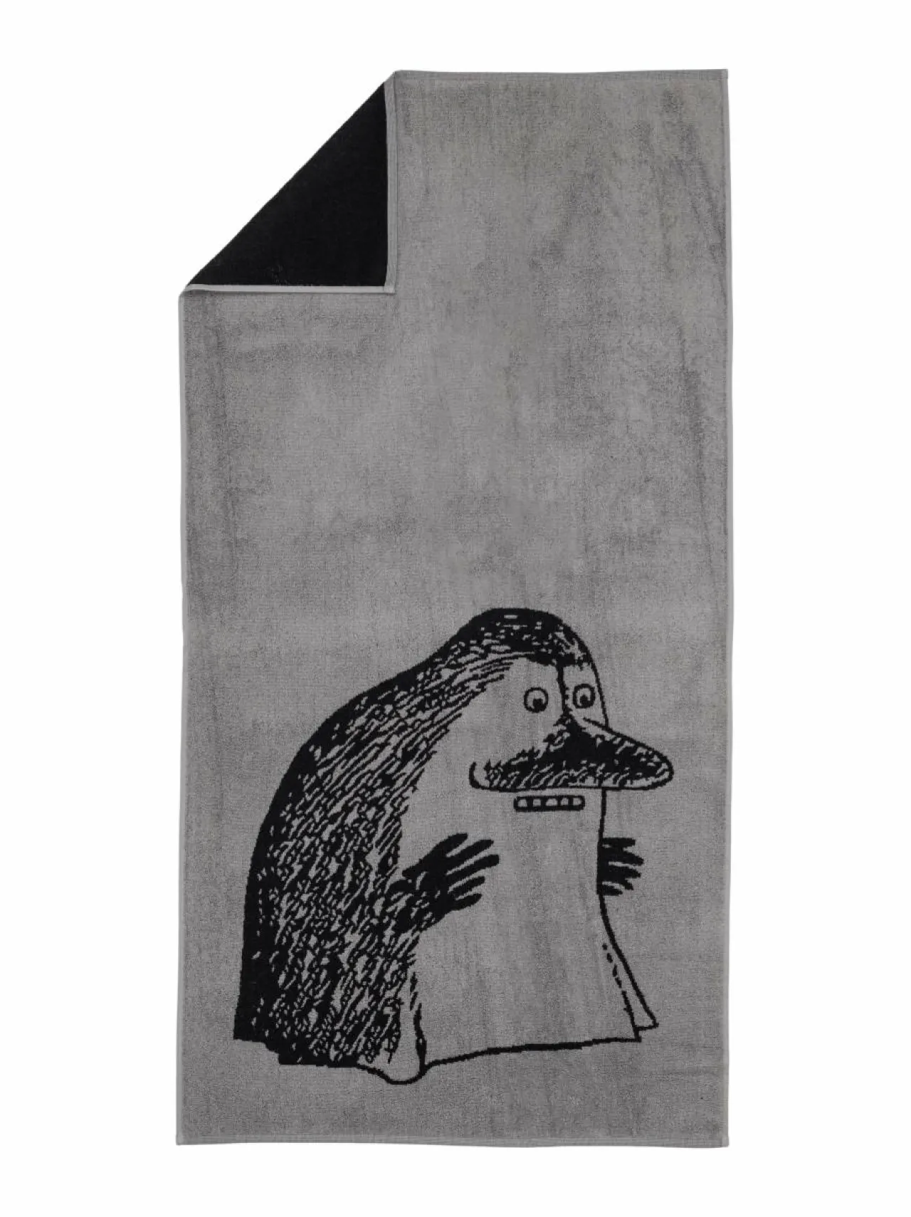 Kylpyhuonetekstiilit|Moomin Arabia Mörkö-luomupuuvillapyyhe, 70 x 140 cm DARK GREY
