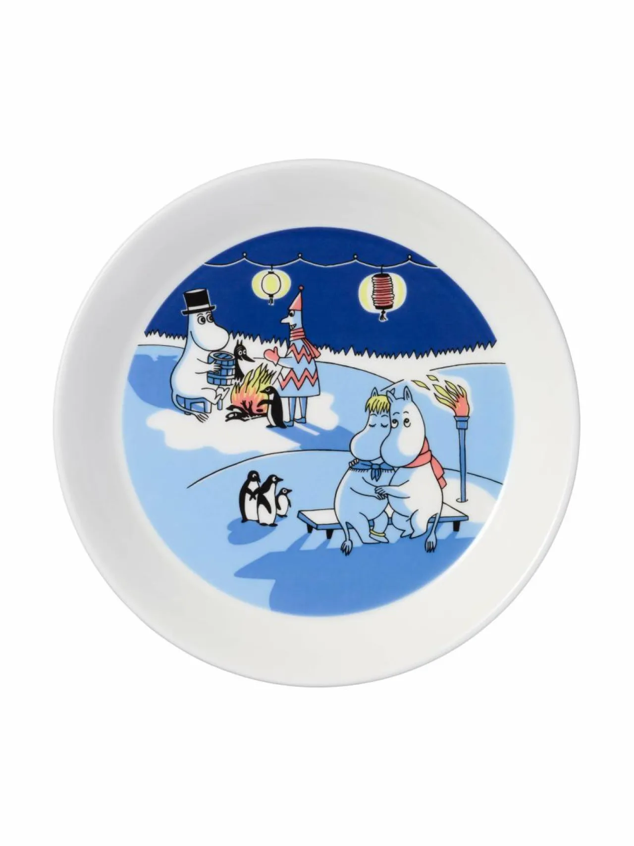 Astiasarjat|Moomin Arabia Muumi Talvinuotio & Purjehtien -lautaset 19 cm, 2 kpl BLUE-YELLOW