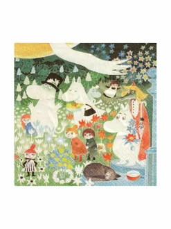 Keittiö- & Kattaustekstiilit|Havi Muumit niityllä -servetti 33 x 33 cm, 20 kpl MULTICOLOR