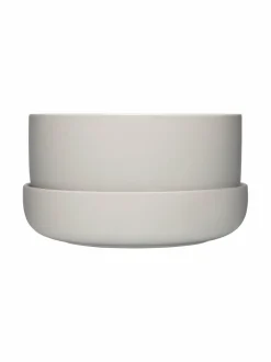 Ruukut & Istutusastiat|Iittala Nappula- keramiikkaruukku ja vati, 24 x 13 cm PALE GREY