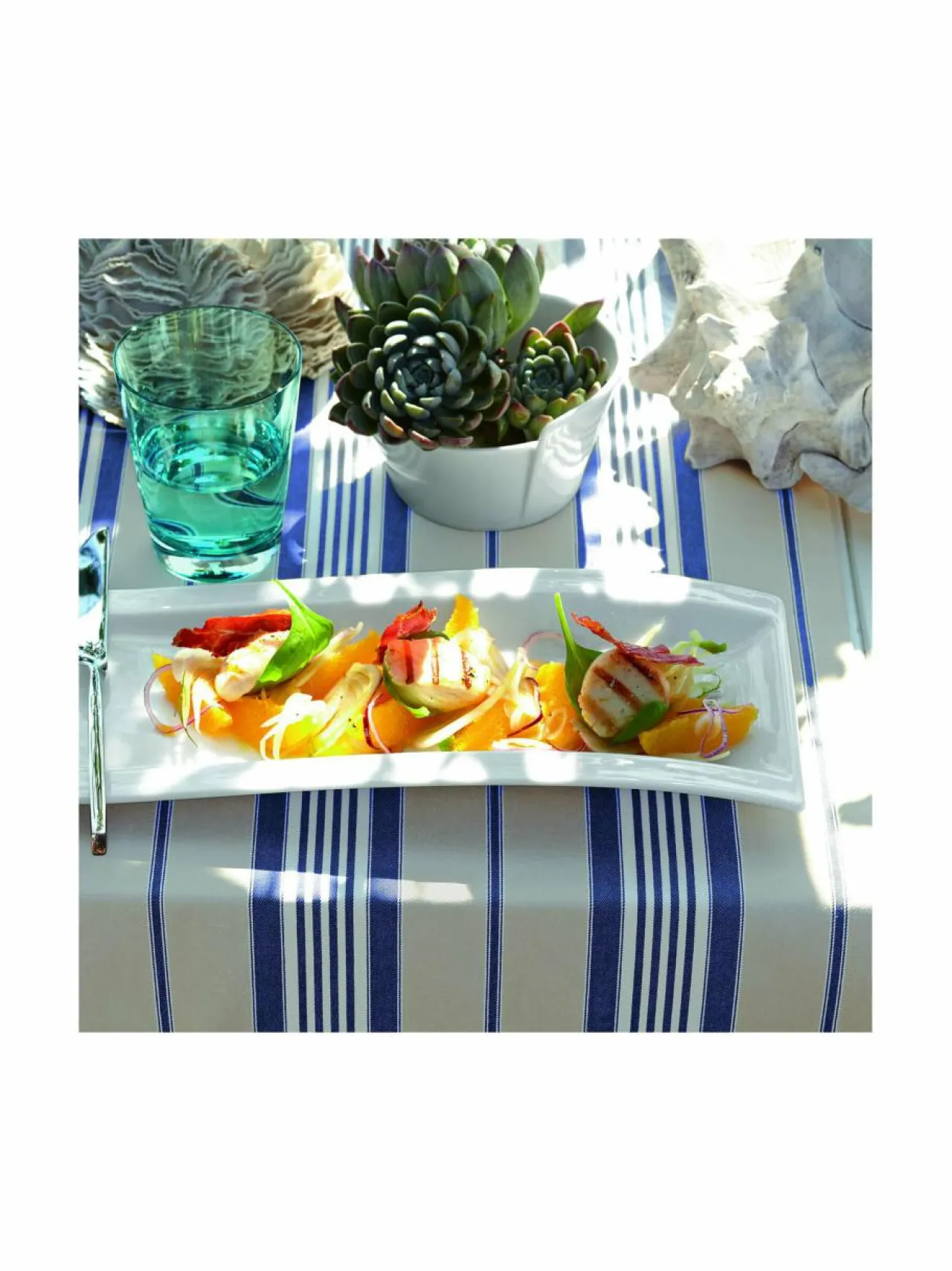Tarjoiluastiat|Villeroy & Boch New Wave Antipasti -lautanen 42 x 15 cm VALKOINEN