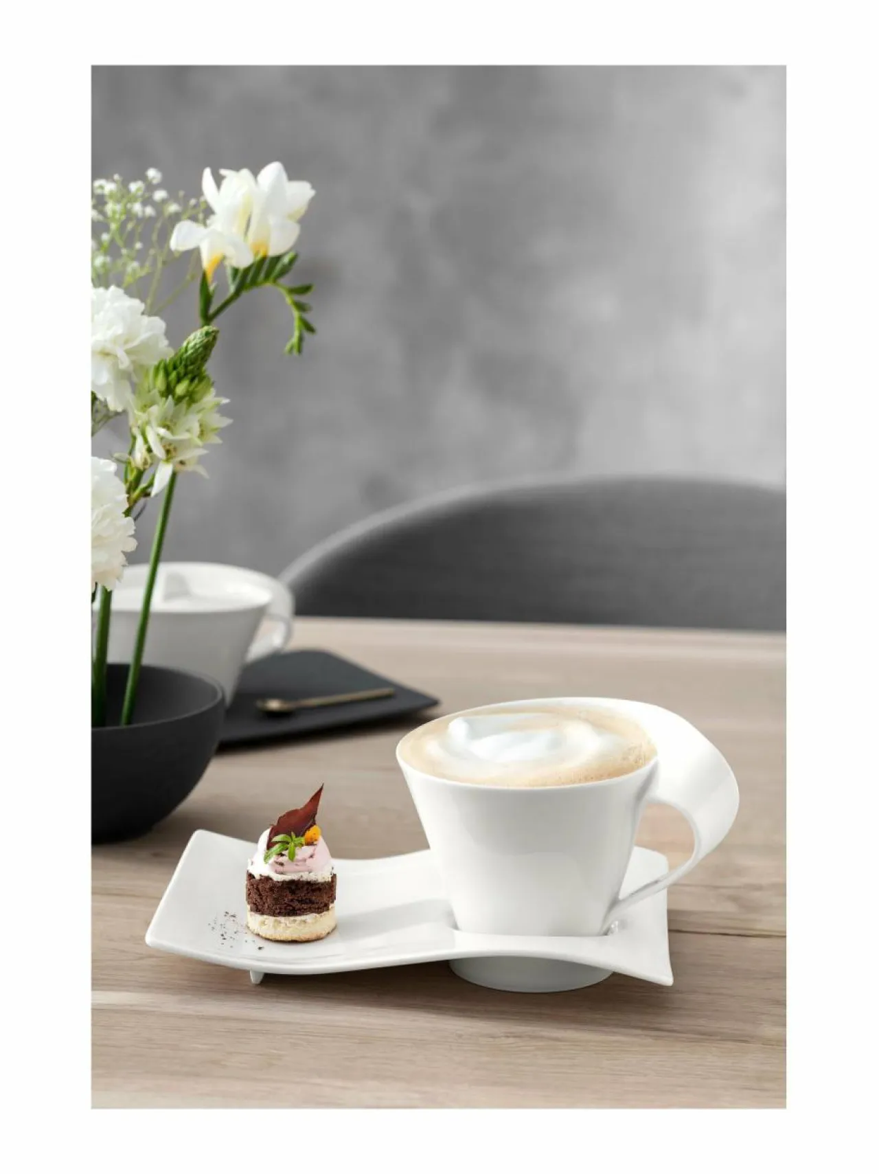 Tarjoiluastiat|Villeroy & Boch New Wave Caffè Party -lautanen 20 x 14 cm VALKOINEN