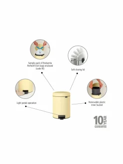 Roskakorit & -Pussit|Brabantia NewIcon-poljinroskakori 5 l MELLOW YELLOW