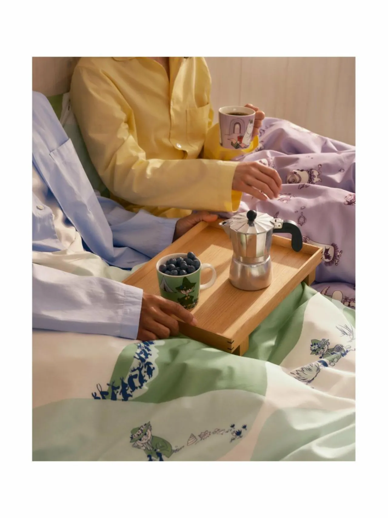 Liinavaatteet|Moomin Arabia Niiskuneiti-pussilakanasetti 150 x 210 cm + 50 x 60 cm MULTICOLOR