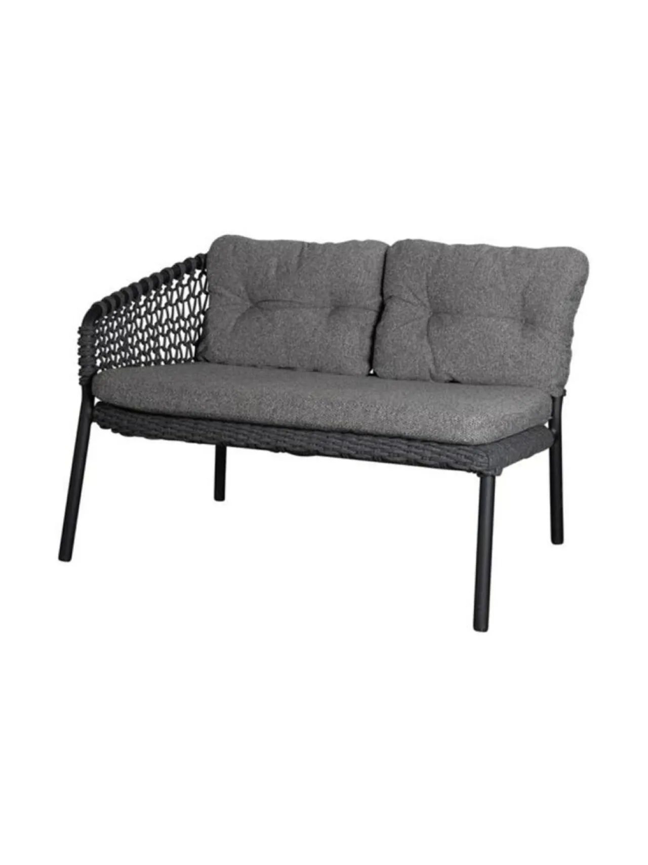 Puutarhakalusteet & Pehmusteet|Cane-Line Ocean -kahden istuttava sohva oikea moduli HARMAA