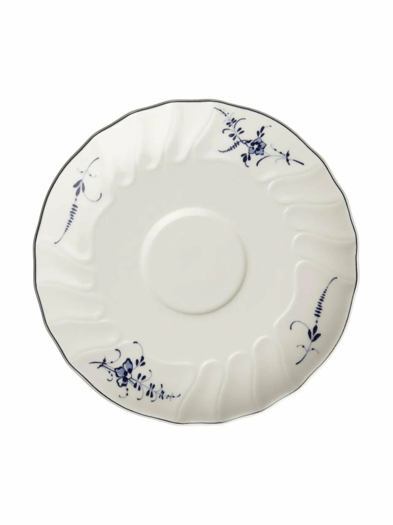 Tarjoiluastiat|Villeroy & Boch Old Luxembourg -liemikupin aluslautanen VALKOINEN/SININEN