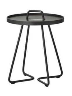 Puutarhakalusteet & Pehmusteet|Cane-Line On-the-move sivupöytä MUSTA