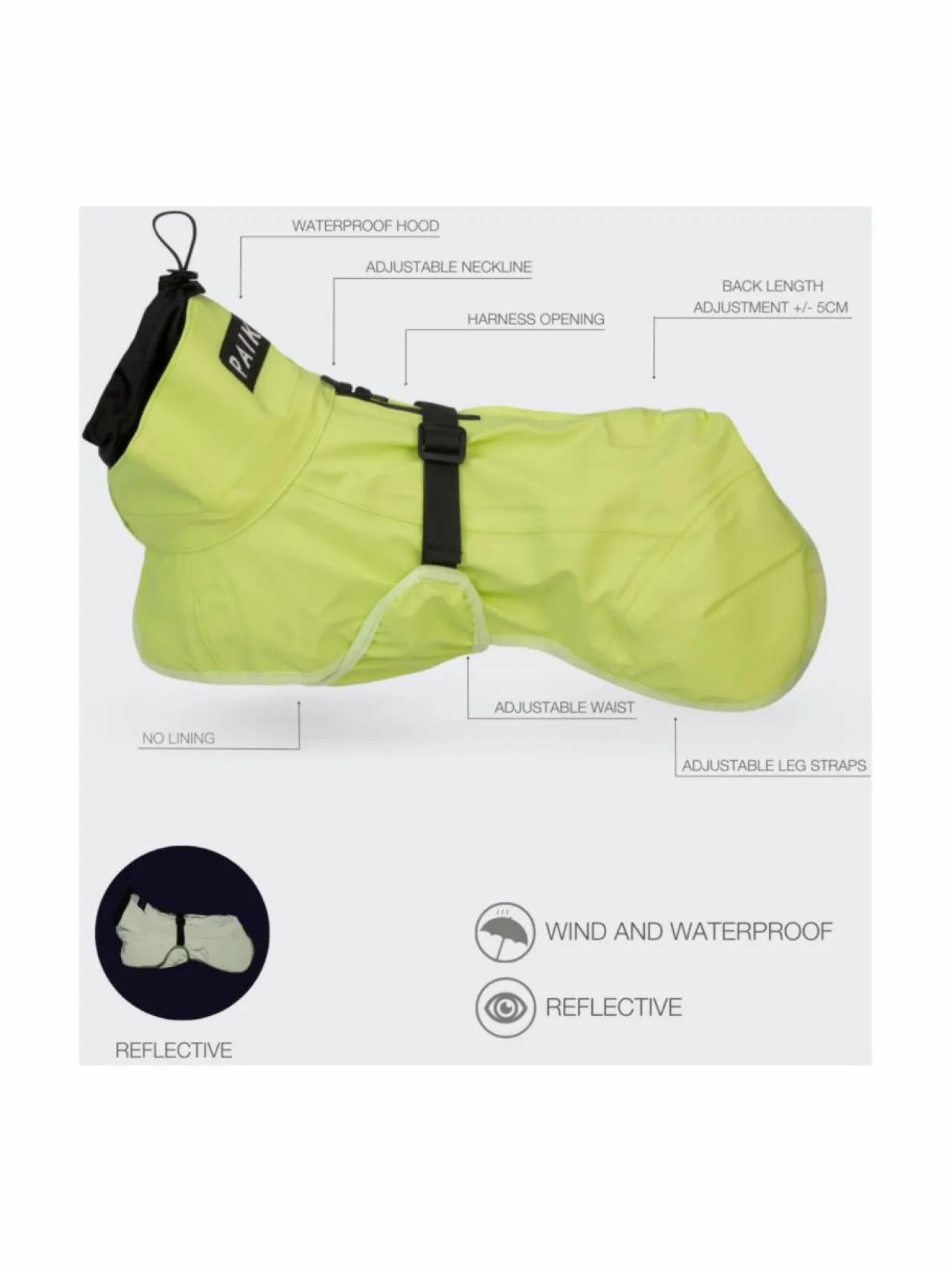 Koiran Vaatteet|PAIKKA Reflective Shell Jacket Matcha