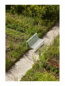 Puutarhakalusteet & Pehmusteet|HAY Palissade Dining -penkki selkänojalla 128 x 70 cm SKY GREY (HARMAA)