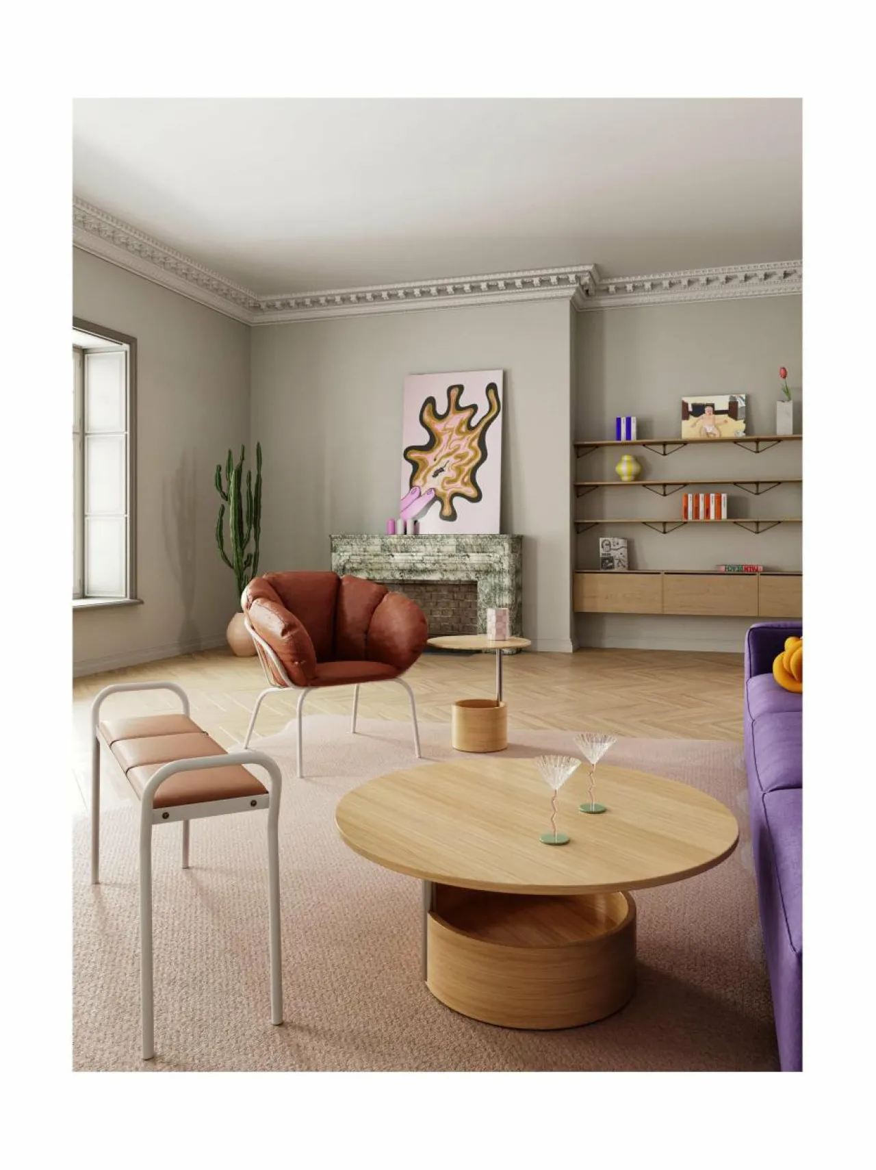 Pöydät|Maze Parasol L -sohvapöytä OAK