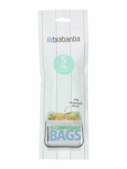 Roskakorit & -Pussit|Brabantia PerfectFit S -biohajoavat roskapussit 6 l, 10 kpl GREEN