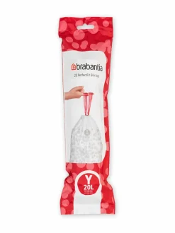 Roskakorit & -Pussit|Brabantia PerfectFit Y -roskapussit 20 l, 20 kpl WHITE (VALKOINEN)