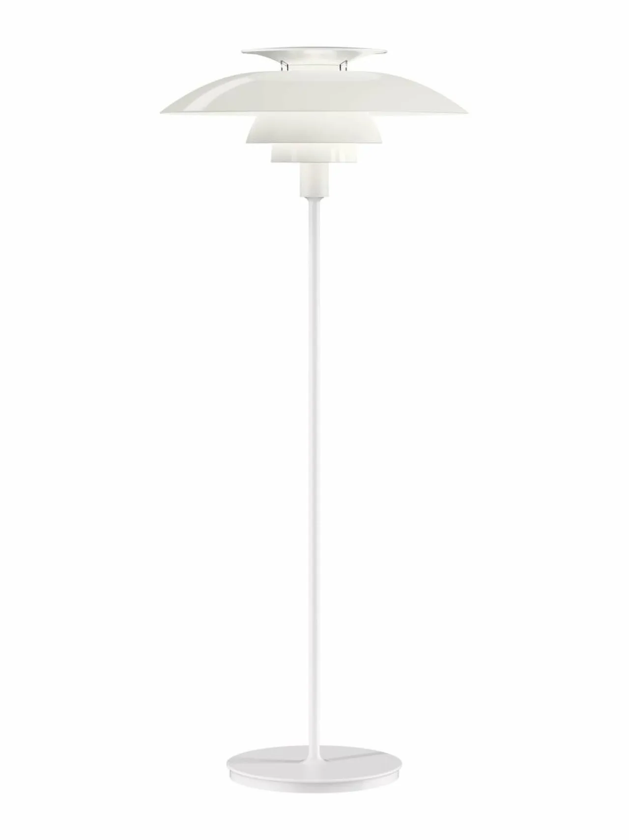 Lattiavalaisimet|Louis Poulsen PH 80 -lattiavalaisin OPAL ACRYLIC SHADE/WHITE STEM