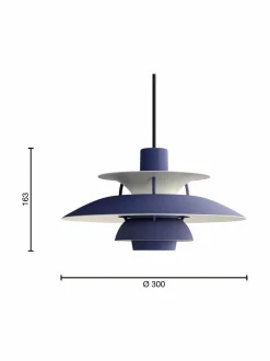 Kattovalaisimet|Louis Poulsen PH 5 Mini -riippuvalaisin MONOCHROME DUSTY INDIGO
