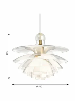 Kattovalaisimet|Louis Poulsen PH Septima -riippuvalaisin 500 mm CLEAR GLASS WITH SANDBLASTED FIELDS