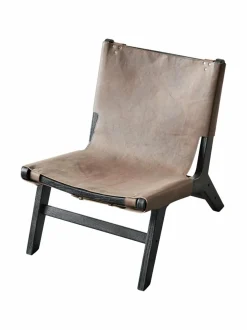 Sohvat & Nojatuolit|Muubs Philosophy lounge -mangopuu-/nahkatuoli BROWN/BLACK