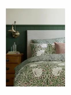 Liinavaatteet|William Morris At Home Pimpernel-satiinipussilakanasetti 30 FERN GREEN