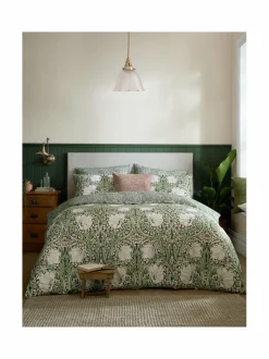 Liinavaatteet|William Morris At Home Pimpernel-satiinipussilakanasetti 30 FERN GREEN