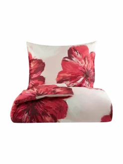 Liinavaatteet|Casa Stockmann Poppy-perkaalityynyliina PEACH/RED/WHITE COMBO
