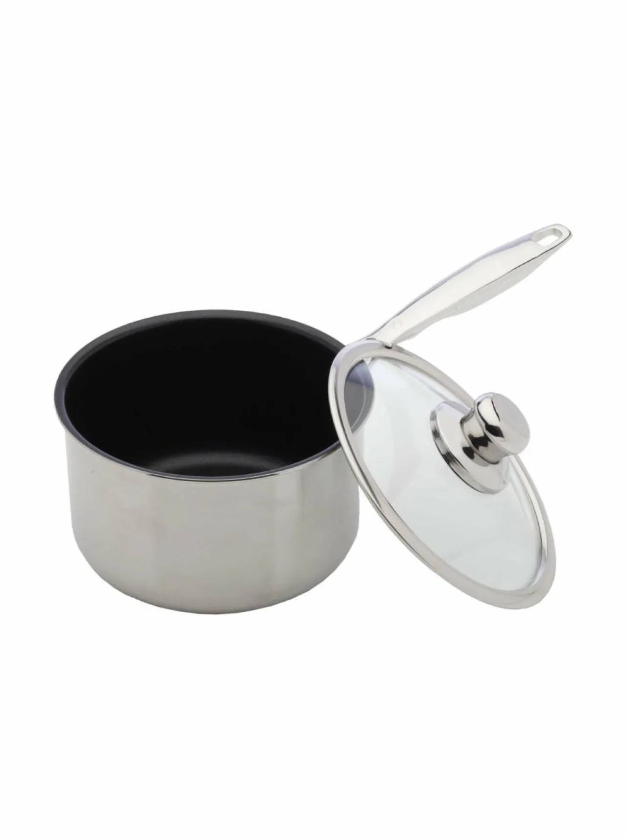 Keitto- & Paistoastiat|Swiss Diamond Prestige Clad -kasari ja lasikansi ø 18 cm TERÄS/MUSTA