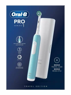 Hampaidenhoito|Oral-B PRO1- sähköhammasharja + matkakotelo TURQUOISE