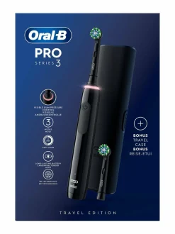 Hampaidenhoito|Oral-B PRO3- sähköhammasharja + matkakotelo BLACK