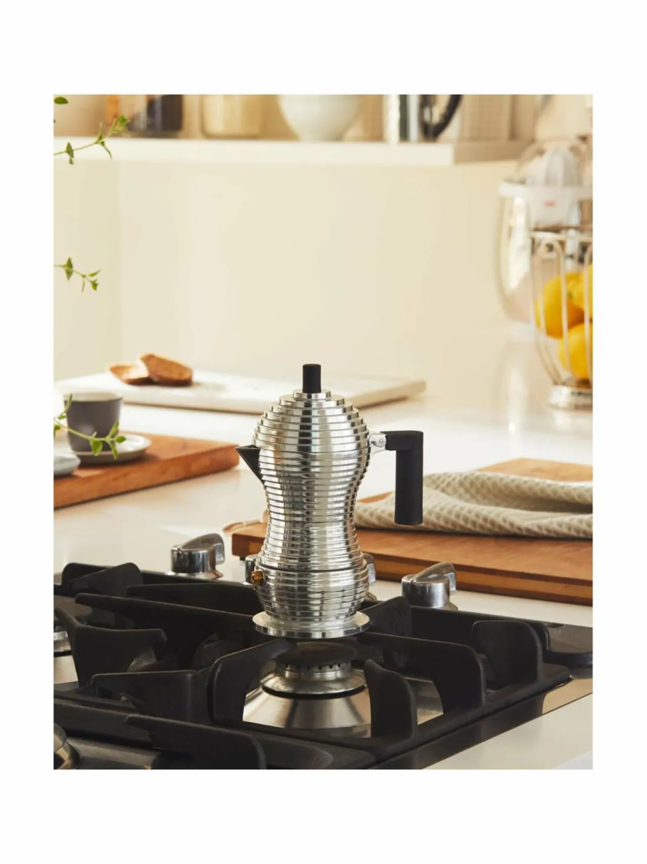 Tee, Kahvi & Vesi|Alessi Pulcina-espressopannu, 3 kupin BLACK